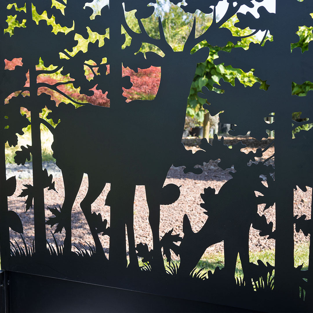 Metal Sırtlı Büyük Saksı Seperatör Orman Siyah