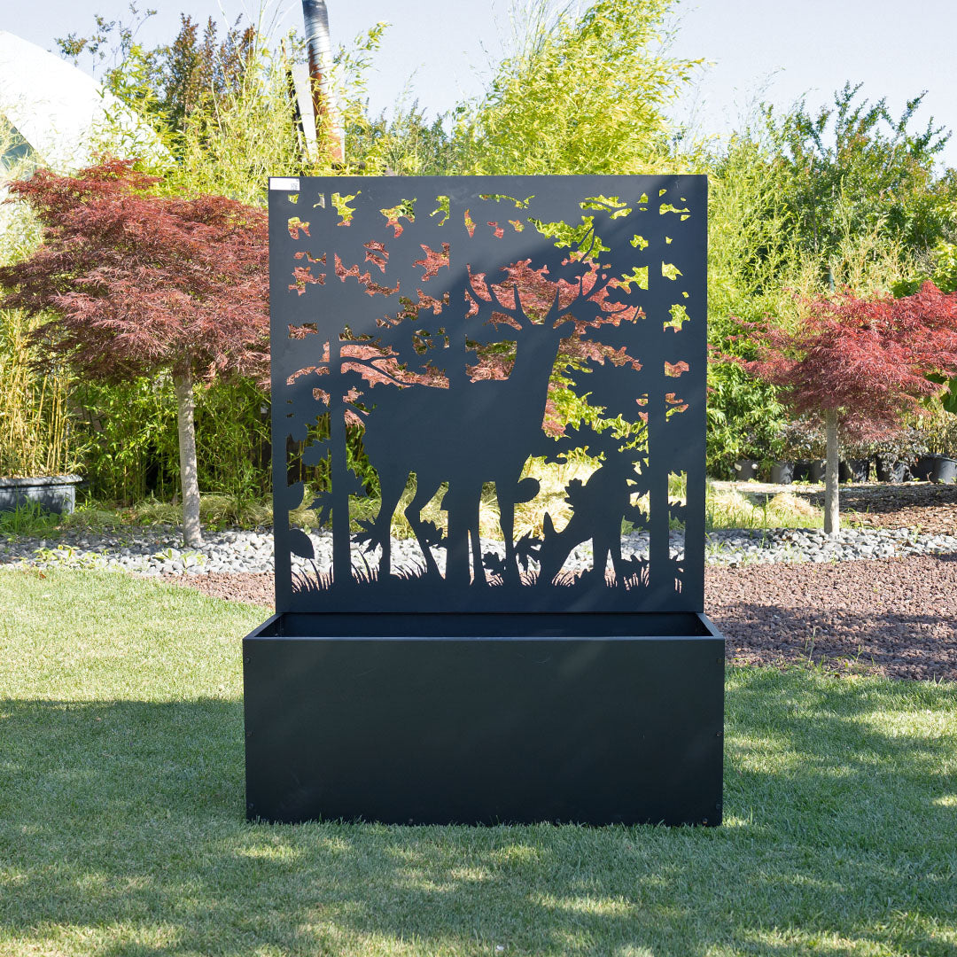 Metal Sırtlı Büyük Saksı Seperatör Orman Siyah