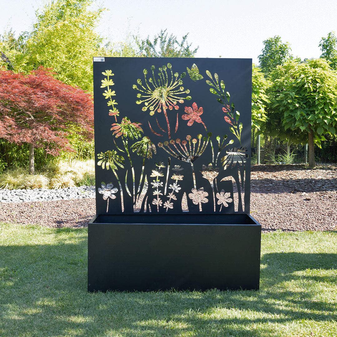 Metal Sırtlı Büyük Saksı Seperatör Siyah