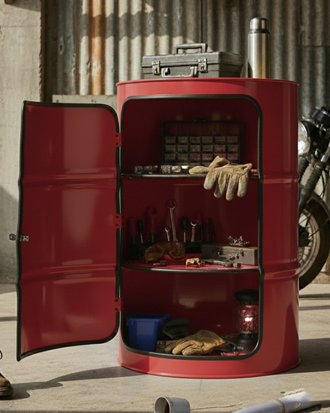 Metal Varil Dolap Kırmızı