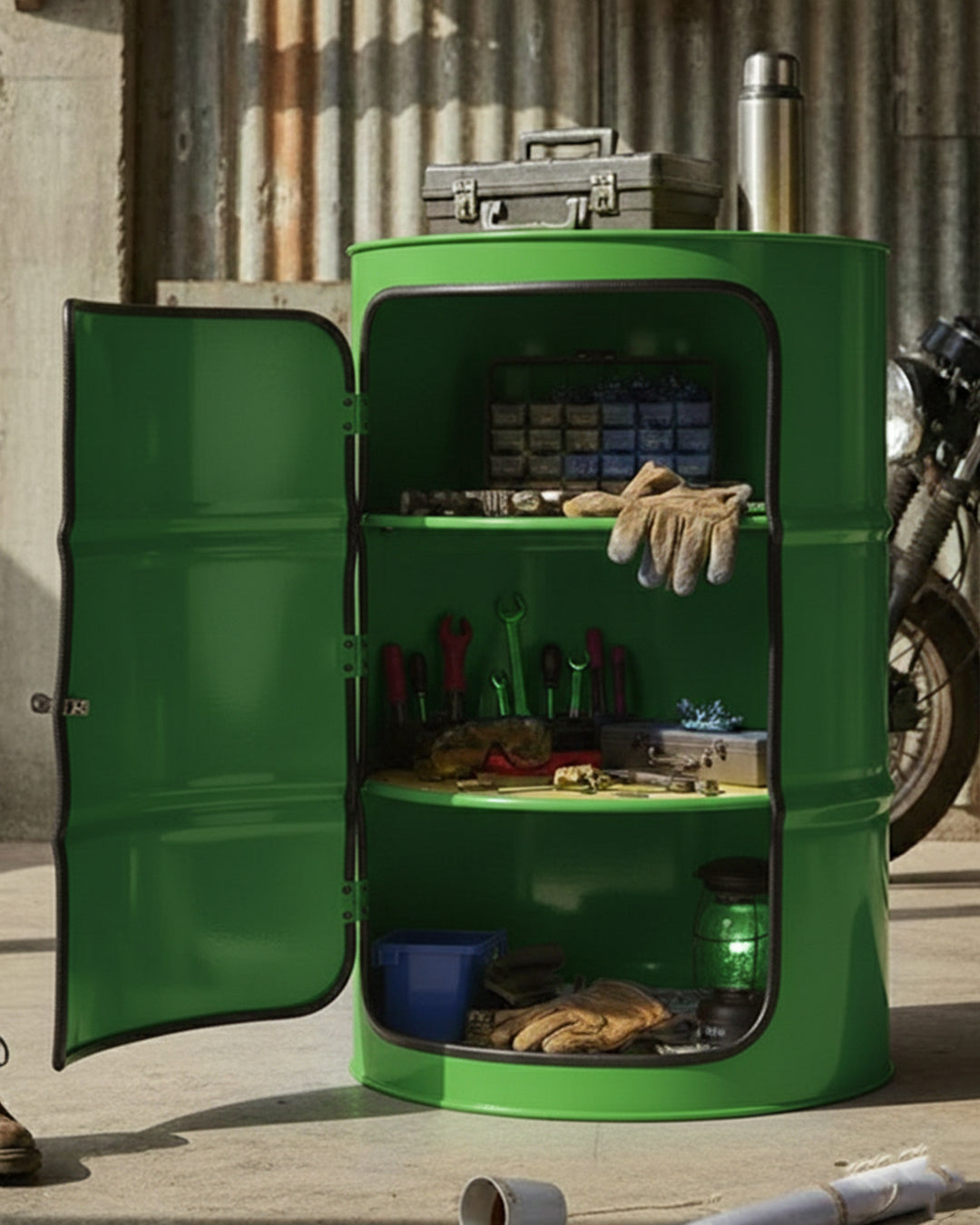 Metal Varil Dolap Yeşil