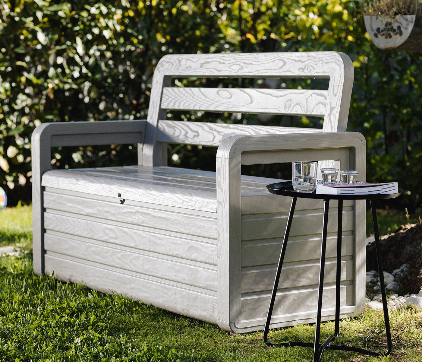 Panchina Forever Spring Beyaz Sandıklı Bahçe Bankı