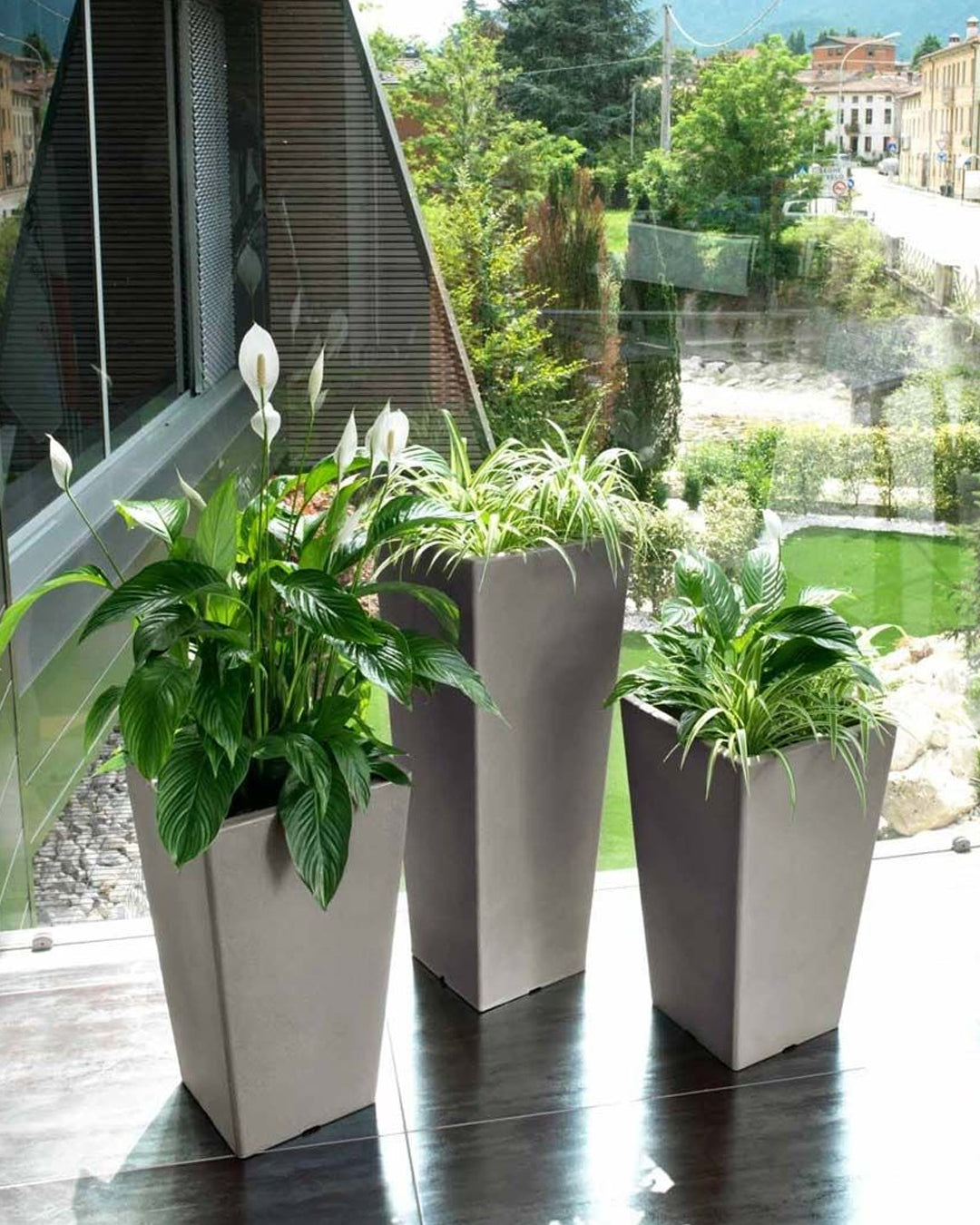 Pasubio Alto 100 Plastik Saksı Antrasit