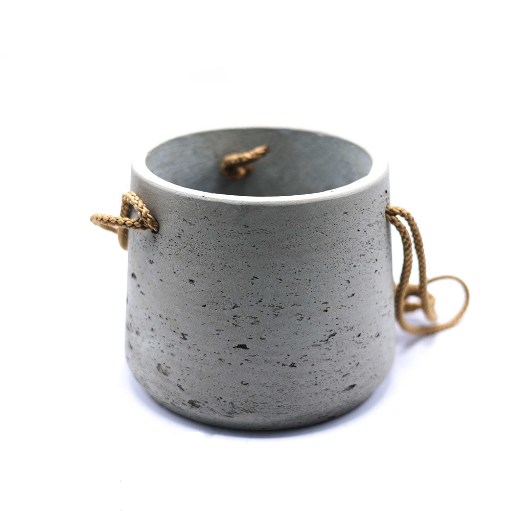 Patt M Gri Askılı Fiberstone Saksı Krem