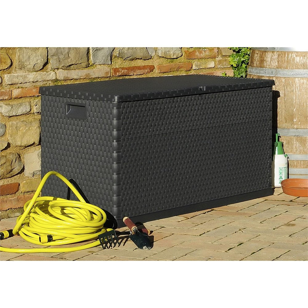 Rattan Bahçe Depolama Dolabı / Sandığı Antrasit