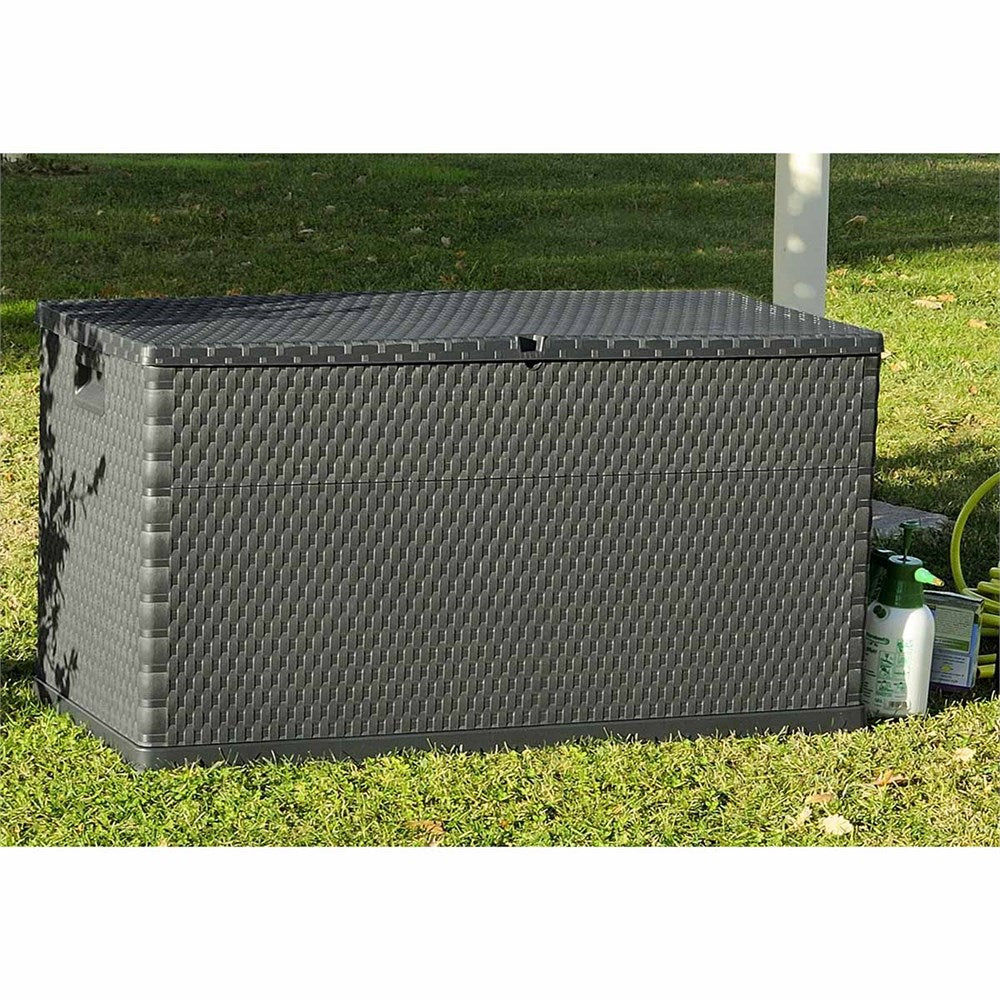 Rattan Bahçe Depolama Dolabı / Sandığı Antrasit