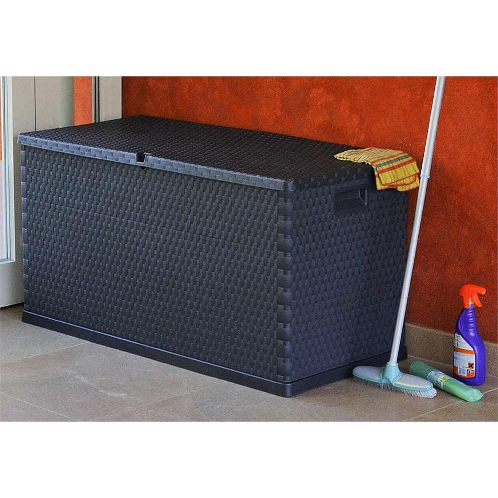 Rattan Bahçe Depolama Dolabı / Sandığı Antrasit
