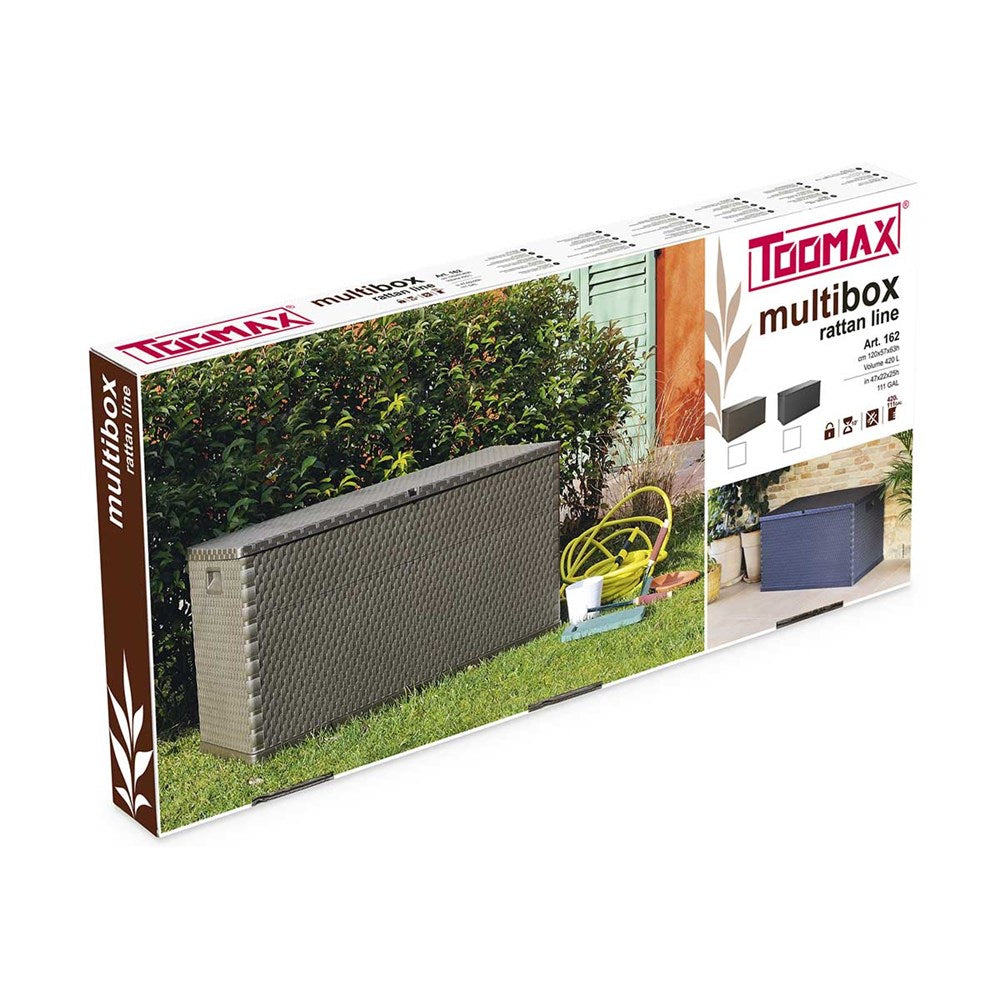 Rattan Bahçe Depolama Dolabı / Sandığı Kahverengi