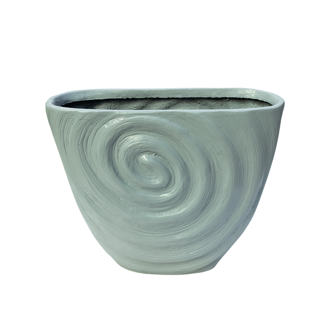 Salyangoz Fiber Saksı Gri