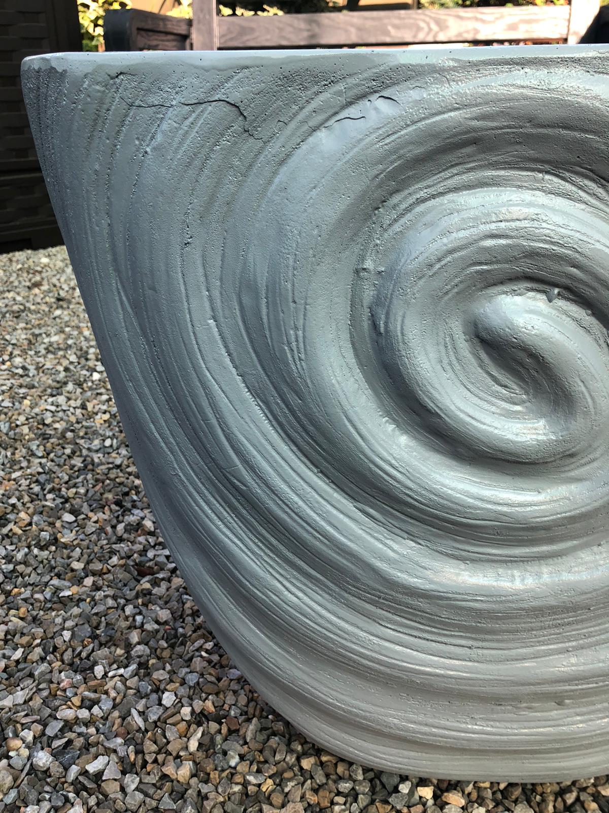 Salyangoz Fiber Saksı Gri