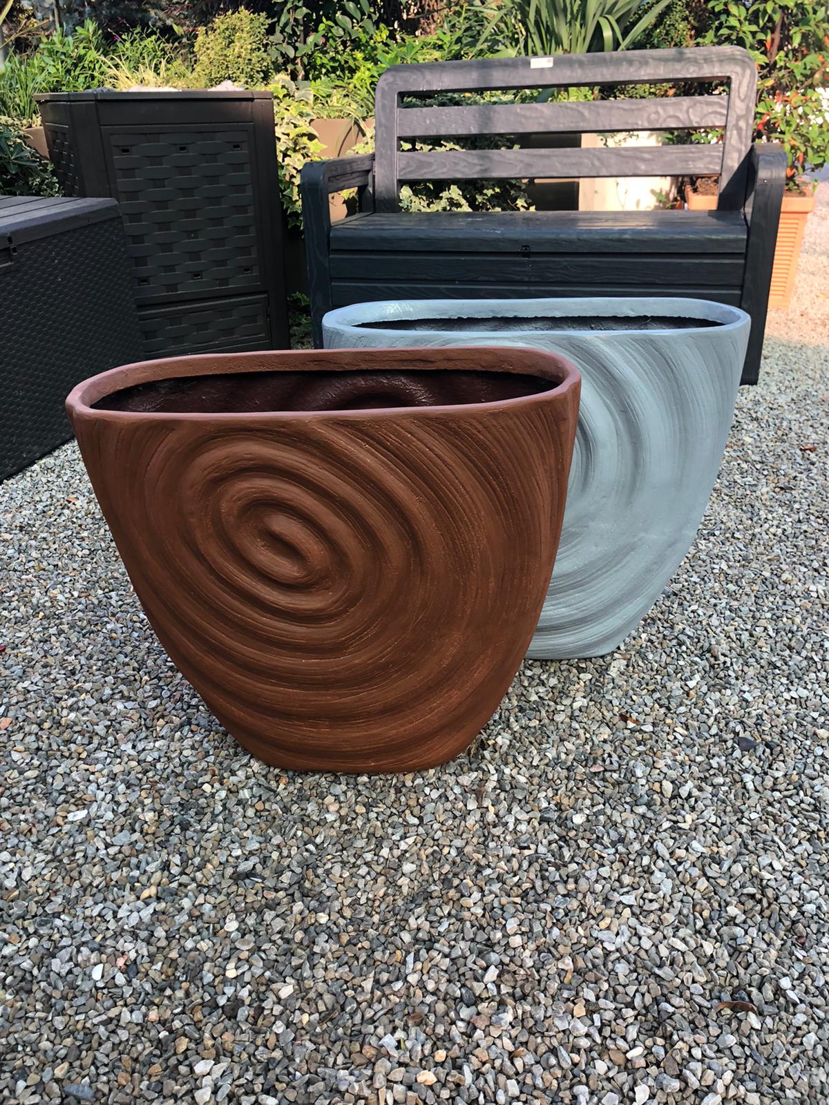 Salyangoz Fiber Saksı Gri