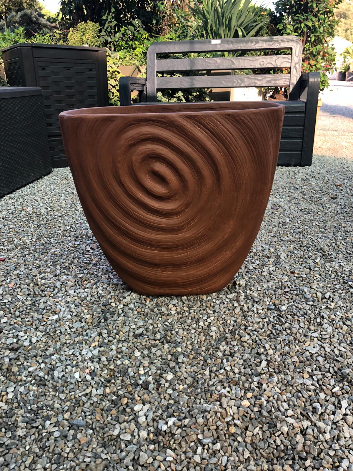 Salyangoz Fiber Saksı Kahverengi