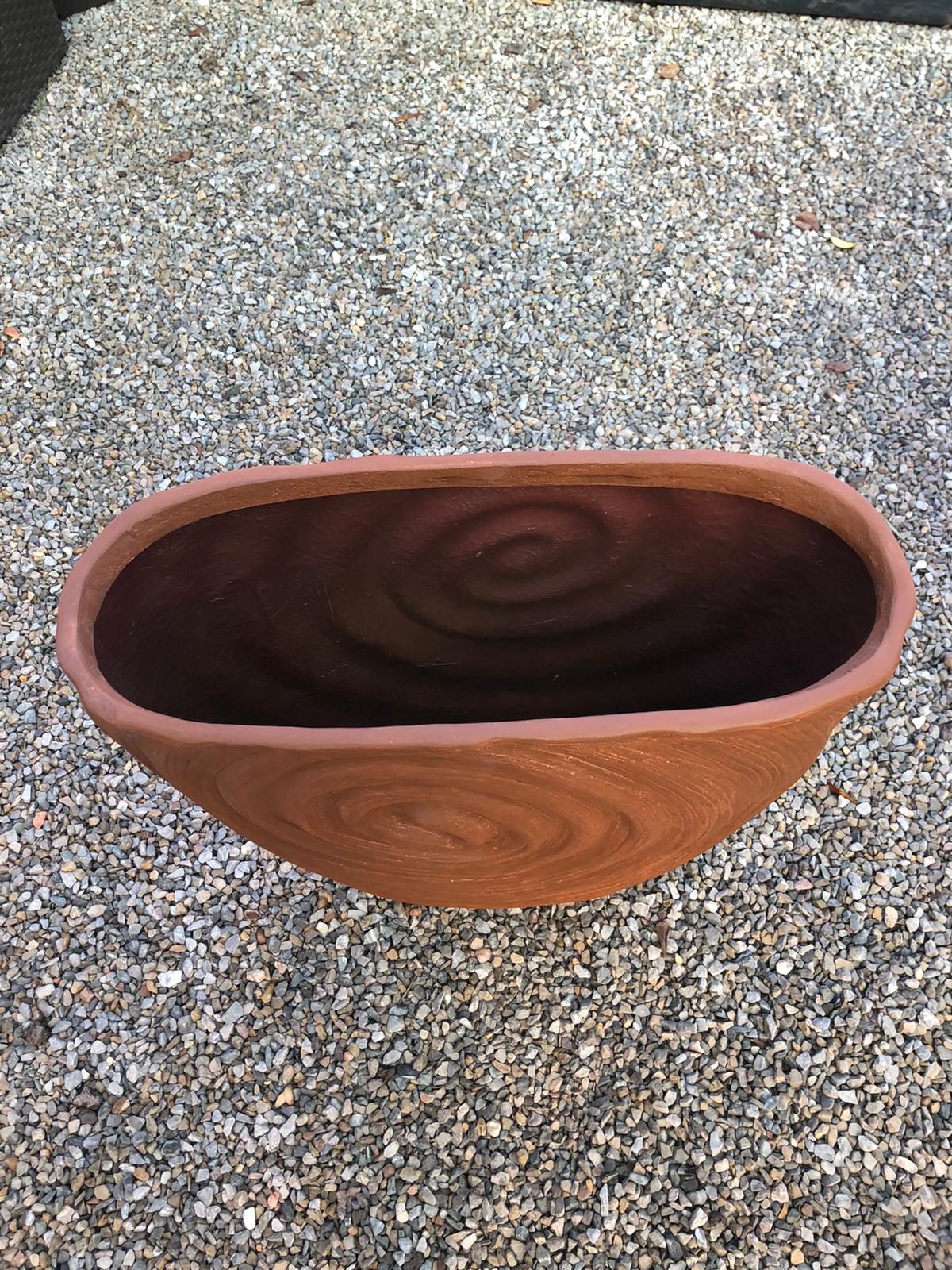 Salyangoz Fiber Saksı Kahverengi