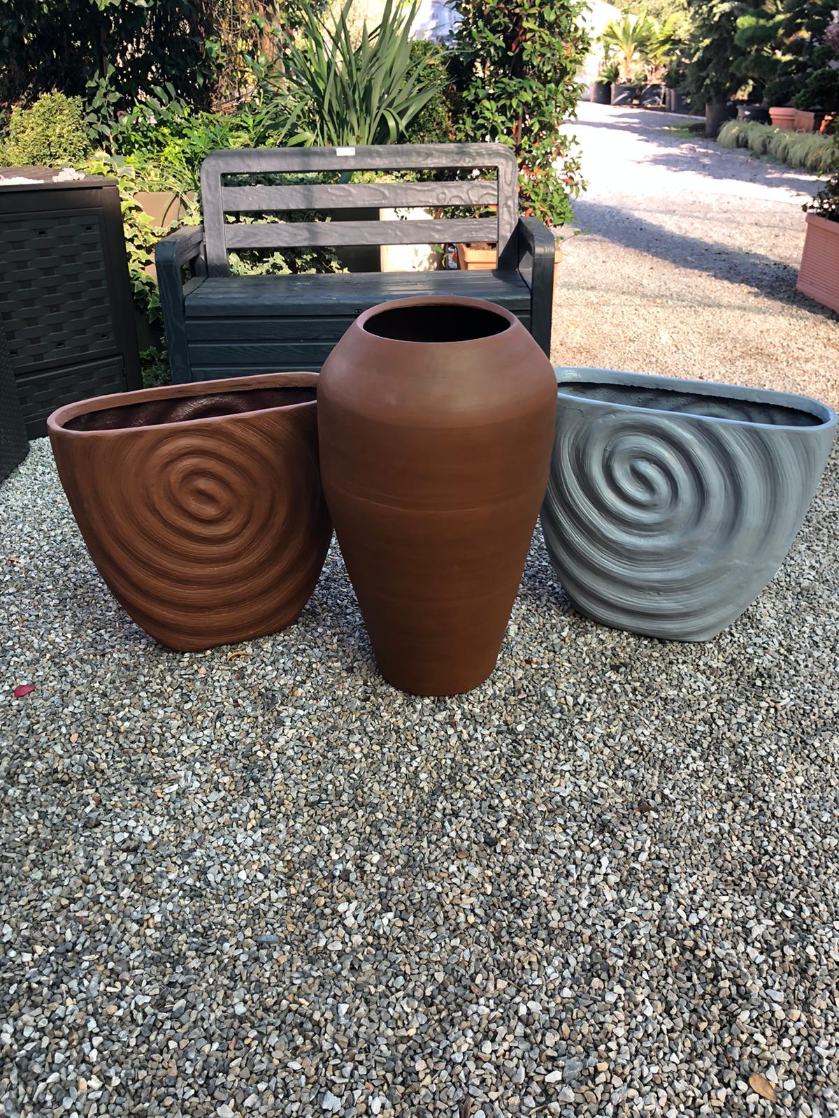 Şirince Fiber Saksı Kahverengi