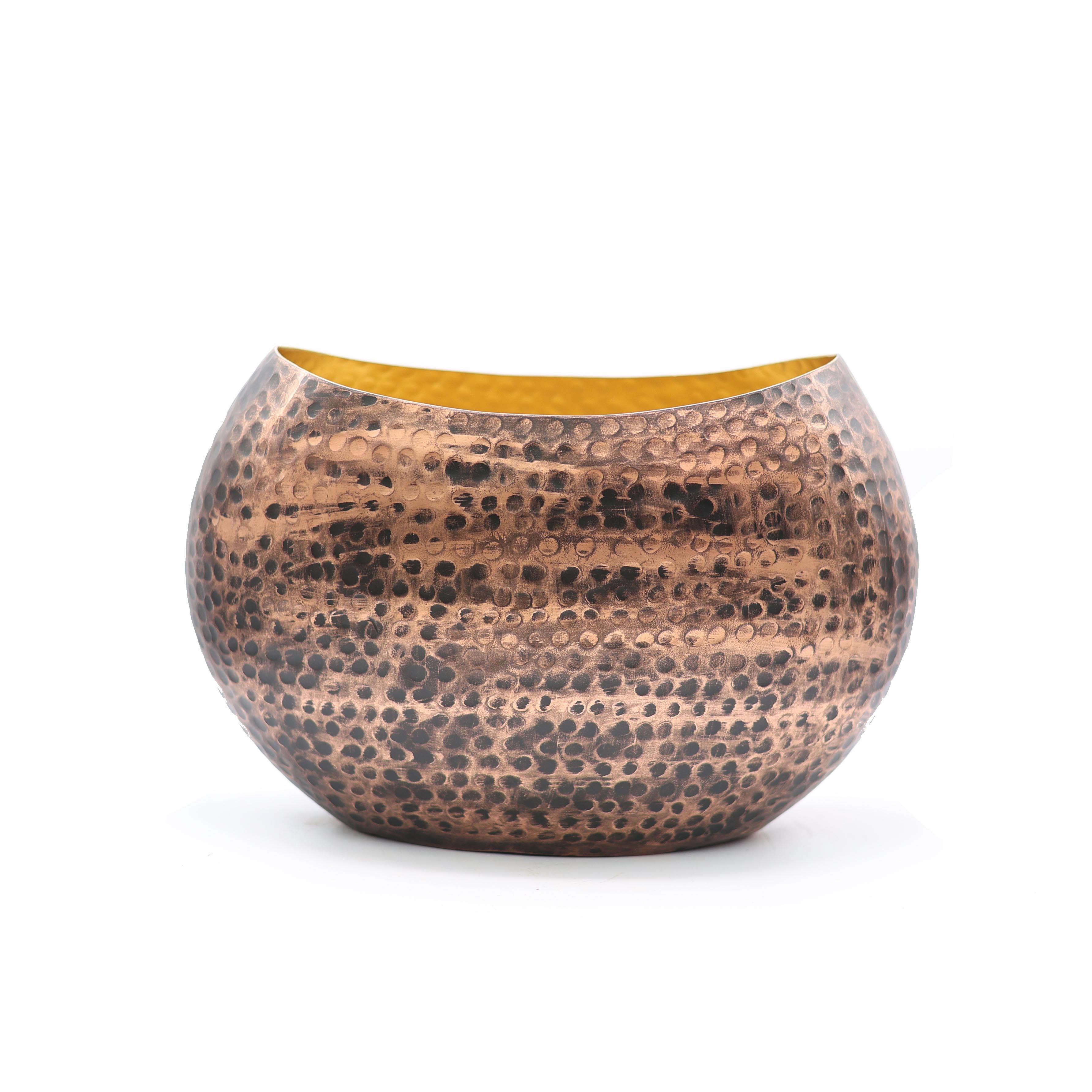 Solo Bronz - Gold Metal Saksı Büyük Boy