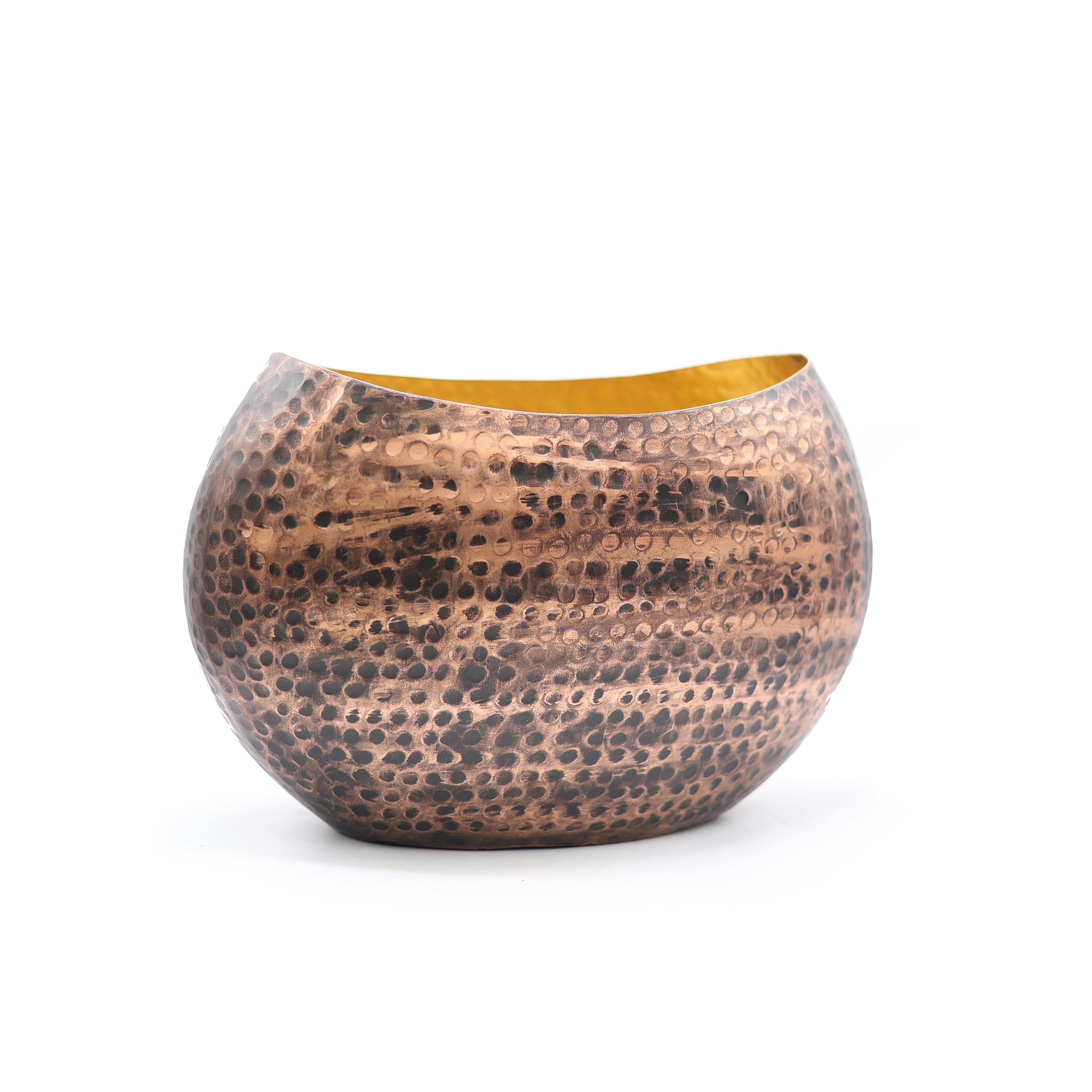 Solo Bronz - Gold Metal Saksı Büyük Boy