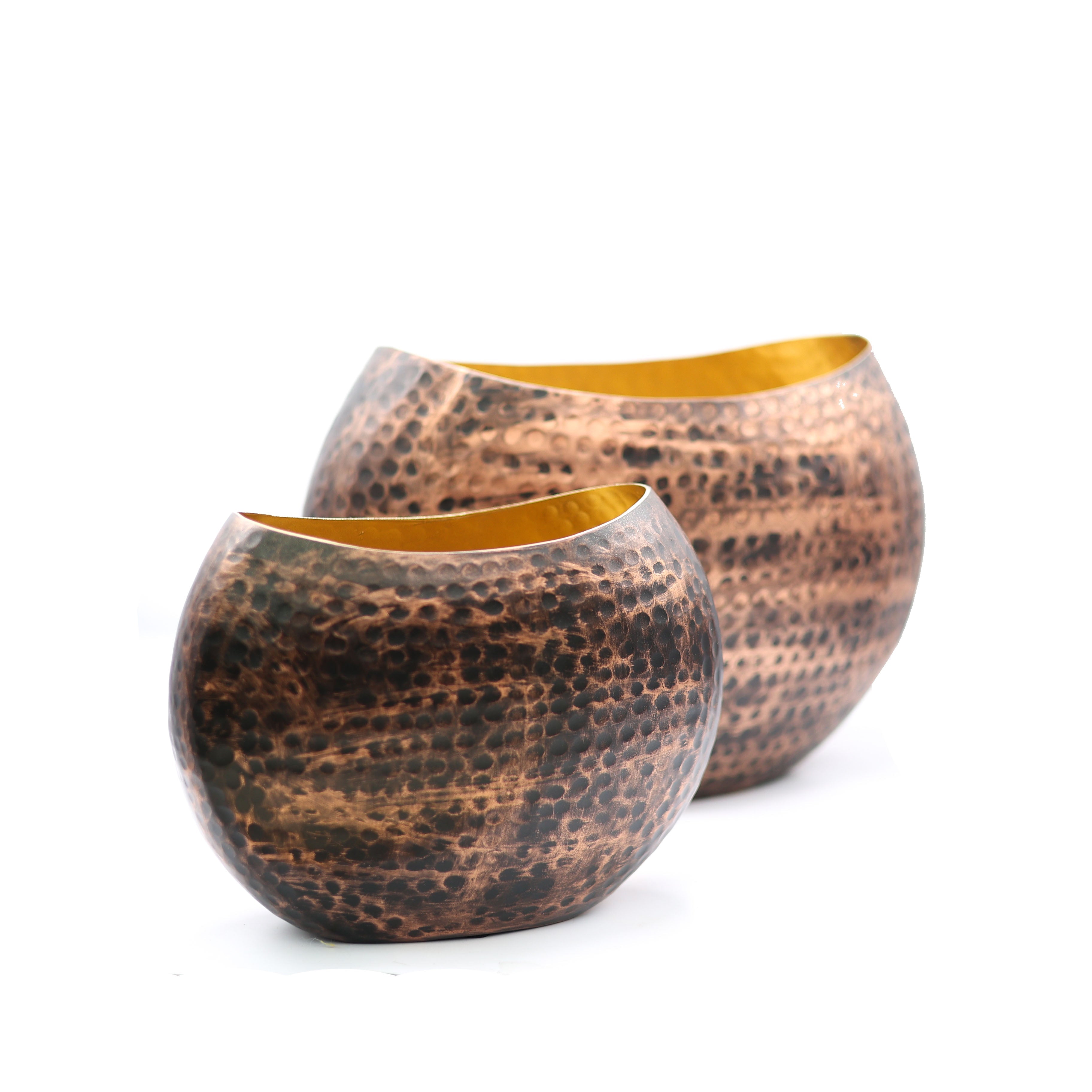 Solo Bronz - Gold Metal Saksı Küçük Boy