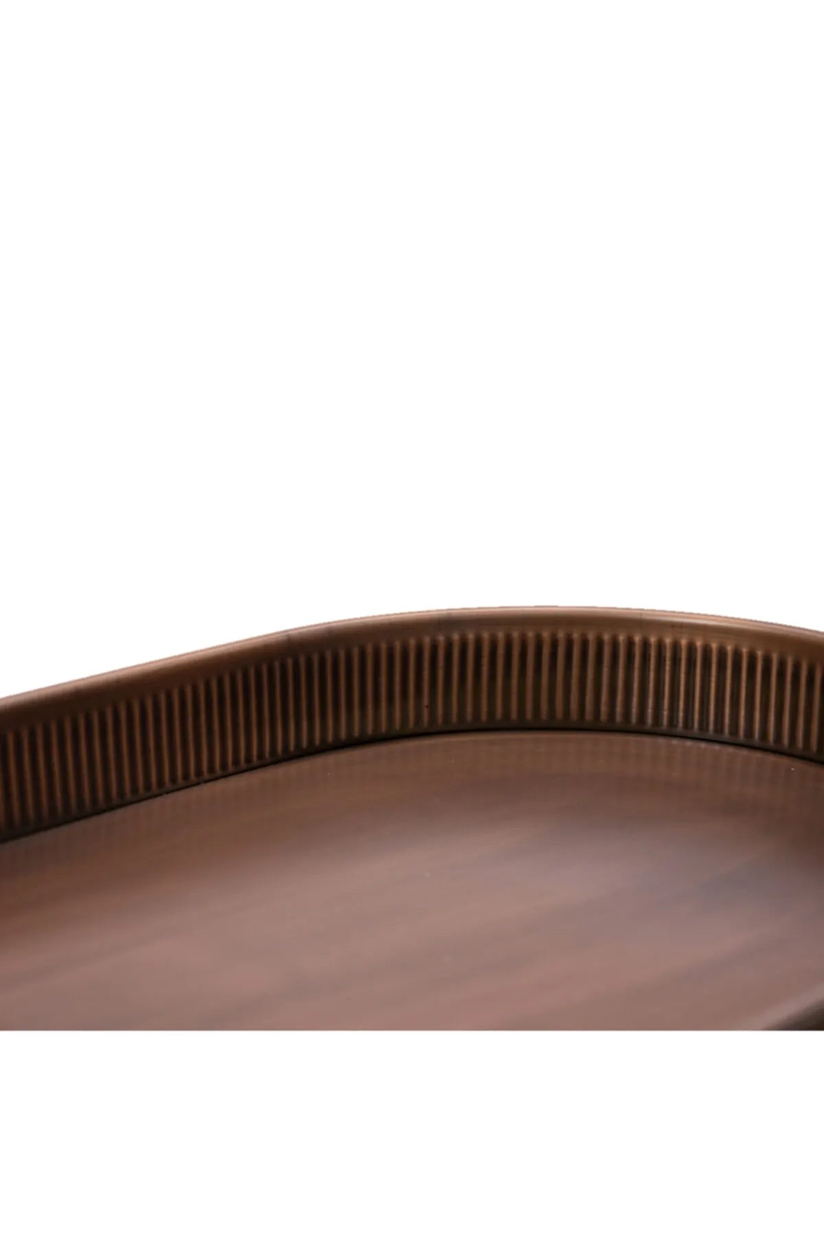 Standlı Oval Tepsili Sehpa Bakır