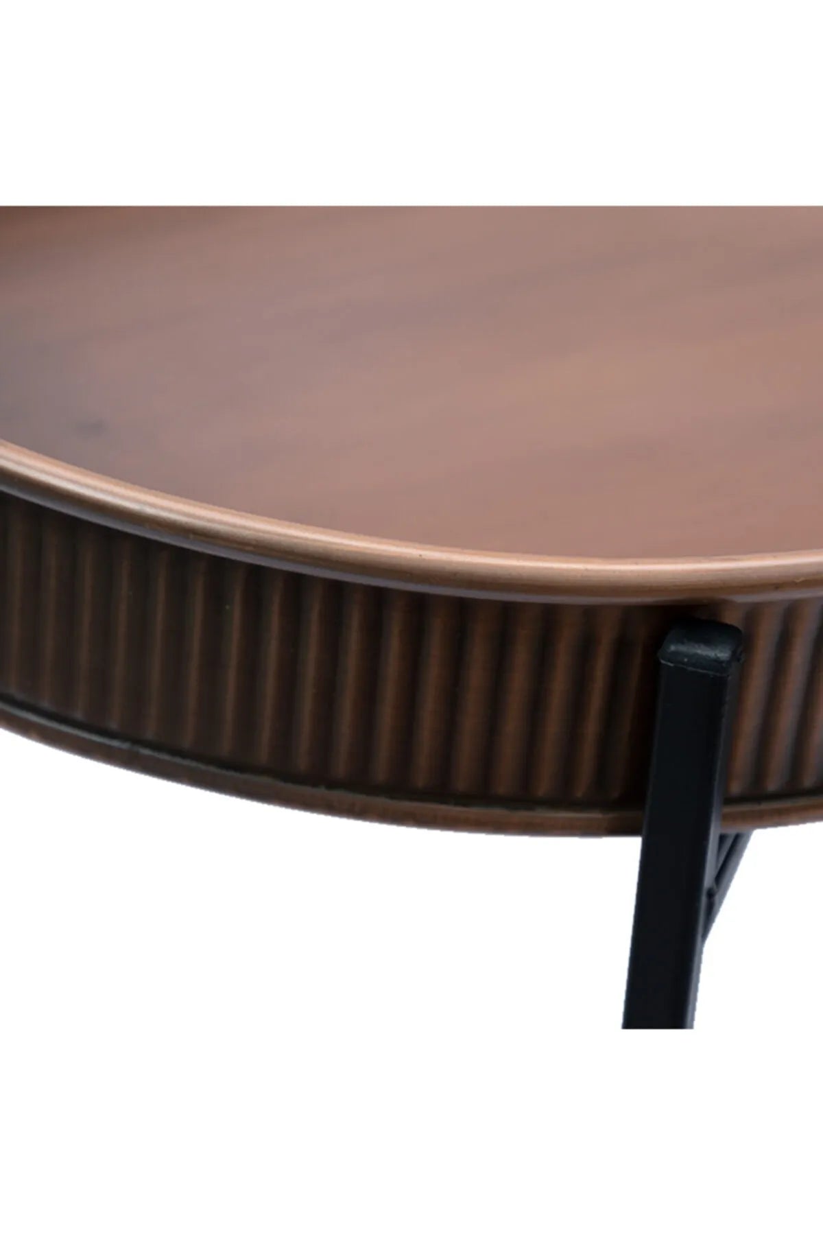 Standlı Oval Tepsili Sehpa Bakır