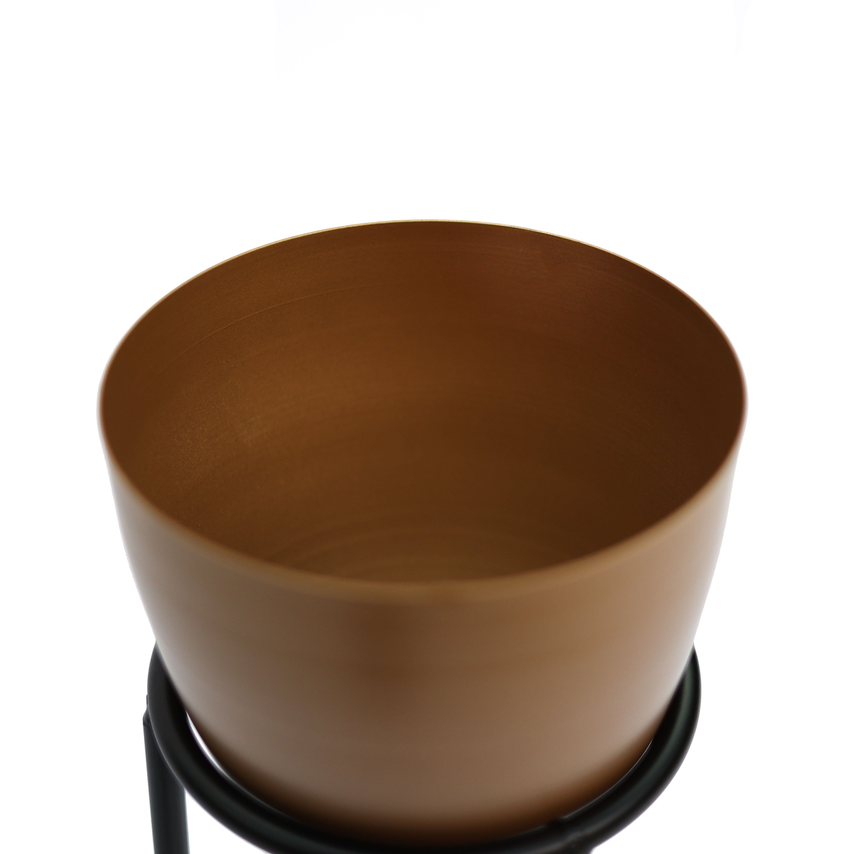 Summus Metal Ayaklı Saksı Büyük Boy Bronz