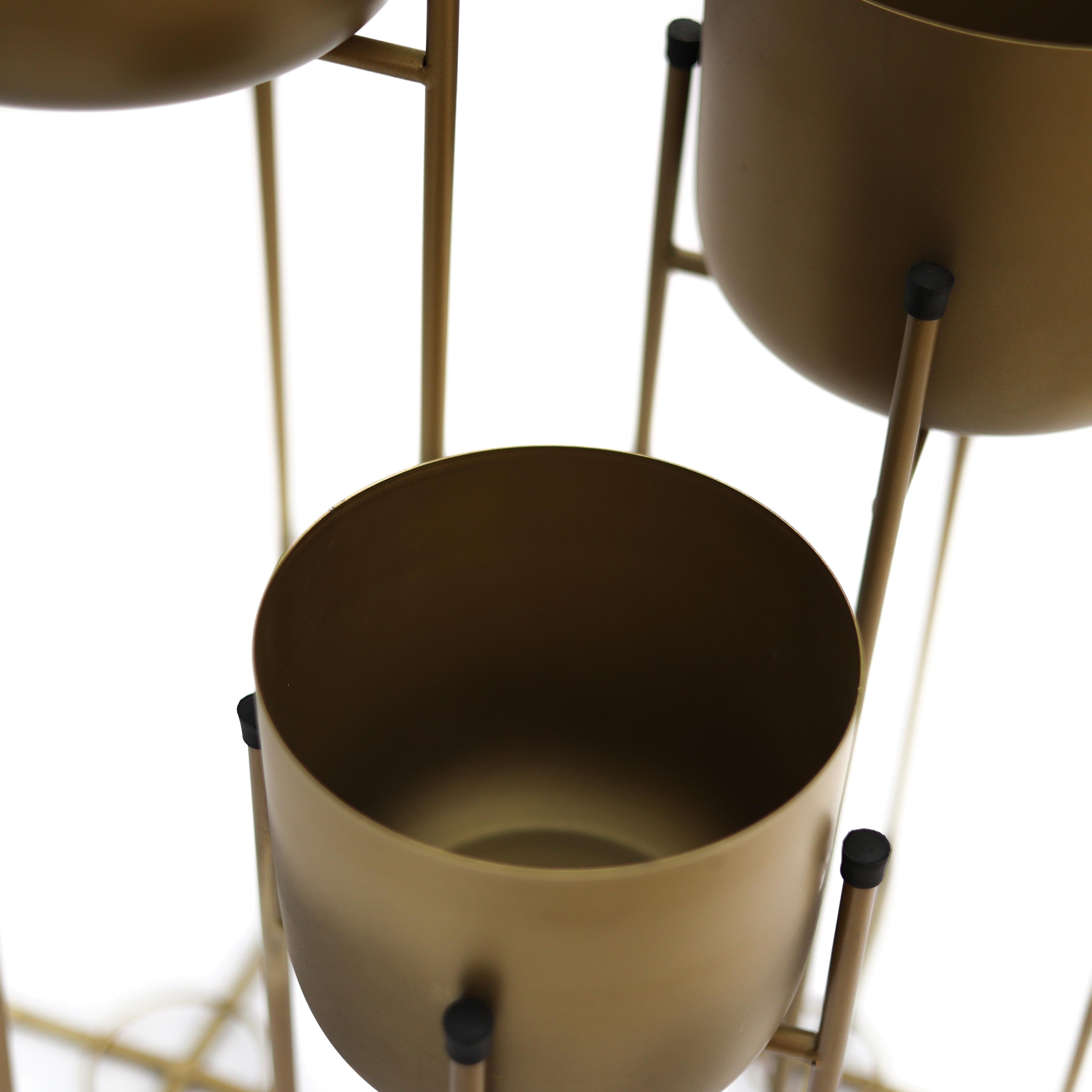 Superbia Ayaklı Metal Saksı Küçük Boy Sarı