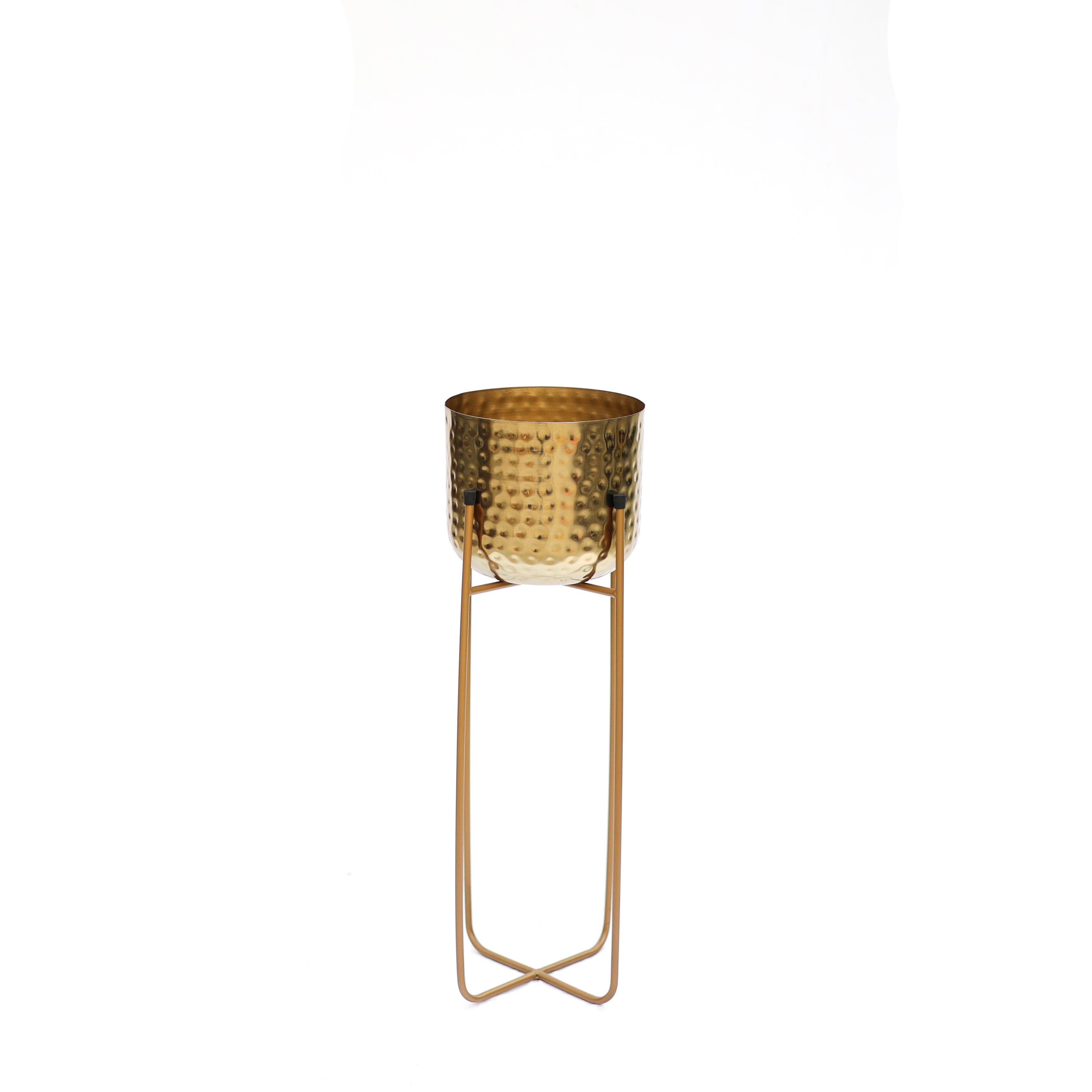 Victoria Gold Desenli Metal Ayaklı Saksı Büyük Boy