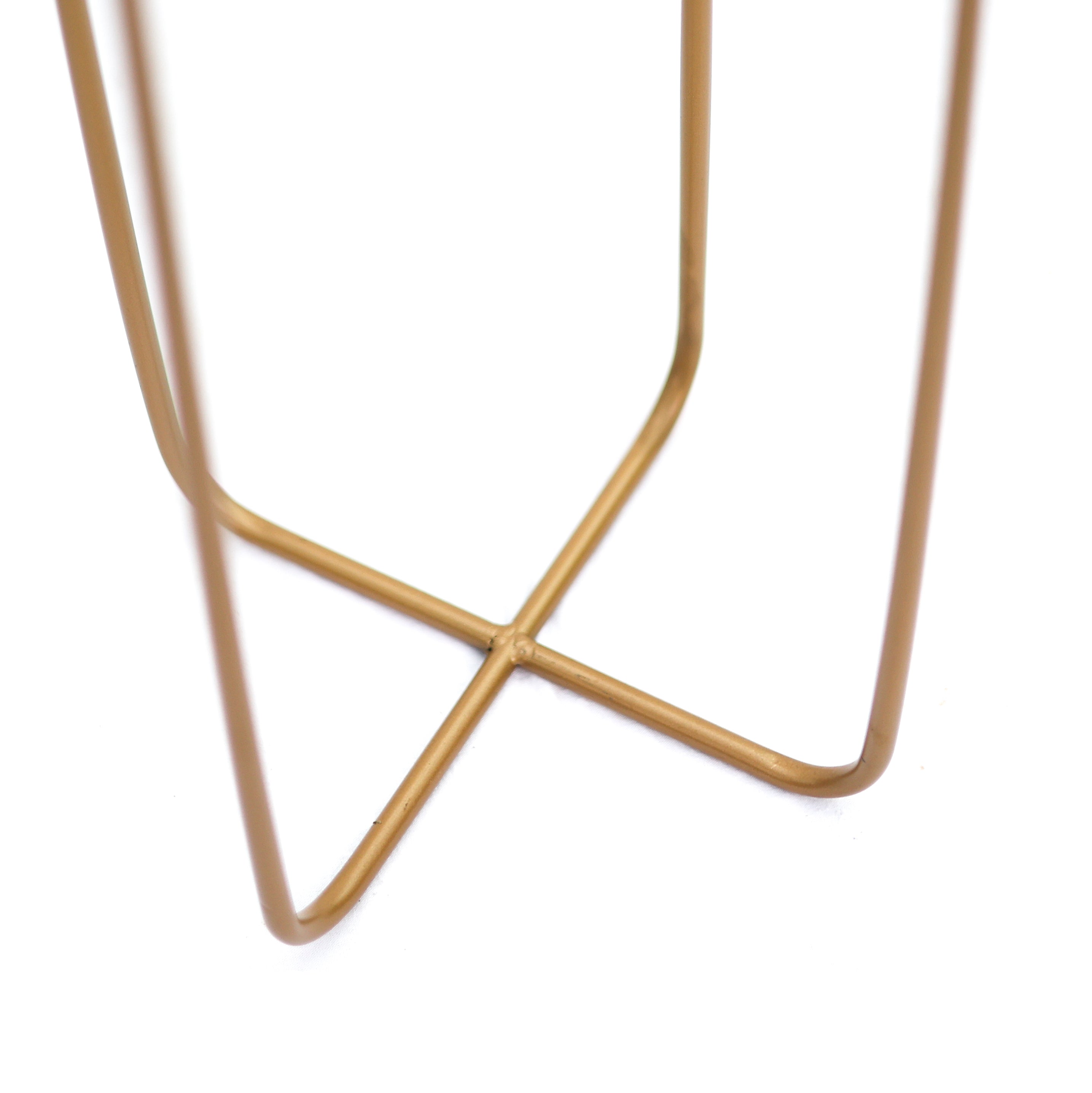 Victoria Gold Desenli Metal Ayaklı Saksı Büyük Boy