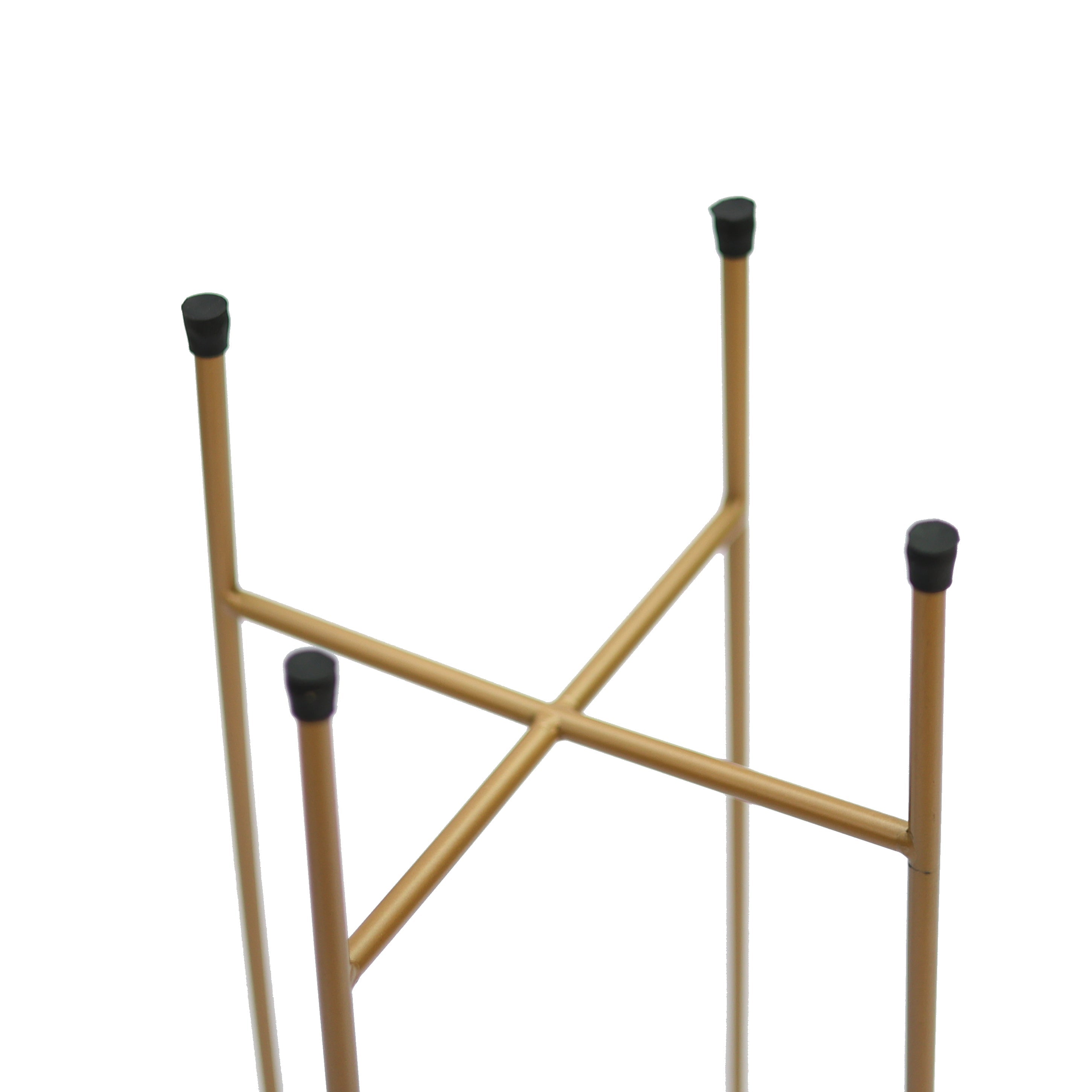 Victoria Gold Desenli Metal Ayaklı Saksı Büyük Boy