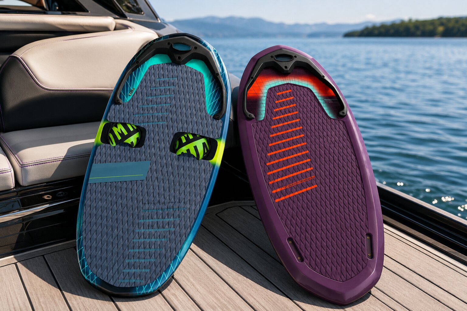 Teknede tüm ailenin kullanabileceği çok amaçlı wakeboard tahtası ve su sporu eğlencesi