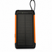 Paleon 10.000 mAh turuncu 3'ü 1 arada solar powerbank, ön güneş paneli, askı kulpu ve LED gösterge.