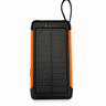 Paleon 10.000 mAh turuncu 3'ü 1 arada solar powerbank, ön güneş paneli, askı kulpu ve LED gösterge.