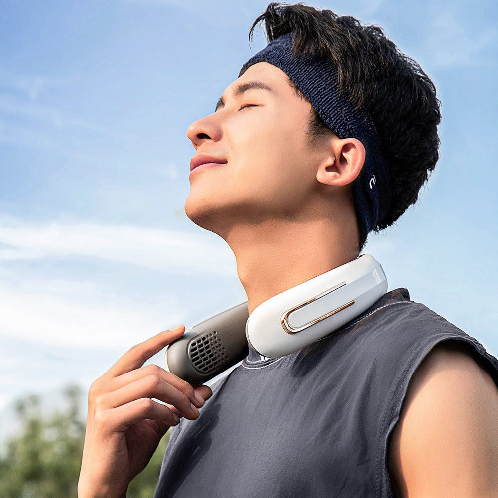 Beyaz Taşınabilir Ve Şarjlı Boyun Fanı- Built-in 2000mah Neck Fan White