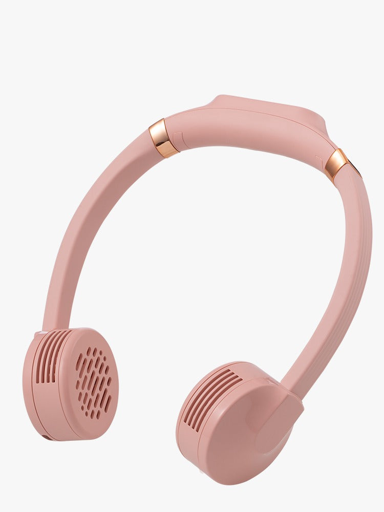 Pembe Taşınabilir Ve Şarjlı Boyun Fanı- Built-in 2000mah Neck Fan Pink