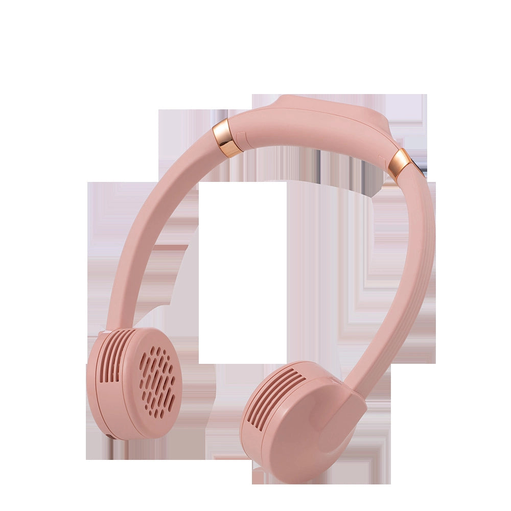 Pembe Taşınabilir Ve Şarjlı Boyun Fanı- Built-in 2000mah Neck Fan Pink