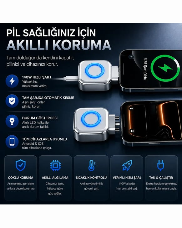 Akıllı Şarj Kesici Adaptör