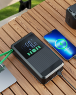 Akü Takviyeli Hava Pompası 12000 mAh batarya 150 PSI powerbank LED lastik şişirme kompresörü