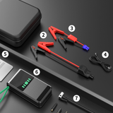 Akü Takviyeli Hava Pompası 12000 mAh batarya 150 PSI powerbank LED lastik şişirme kompresörü