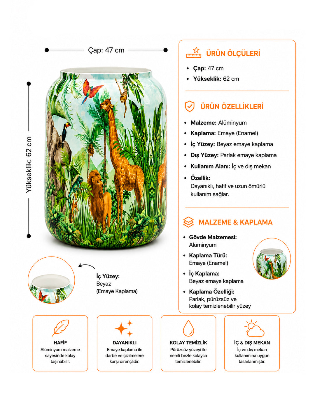 Animals Metal Saksı XL