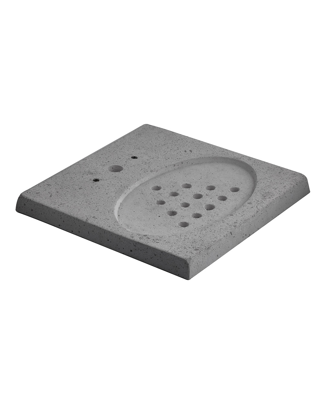 Bahçe çeşmesi beton tabanı gri 40x40 cm - drenaj delikli dış mekan altlığı