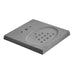 Colortap 40x40 cm gri beton bahçe çeşmesi tabanı, oval drenaj ve montaj delikli dış mekan altlığı.