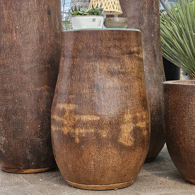 Bali Yuvarlak Palmiye Saksısı L
