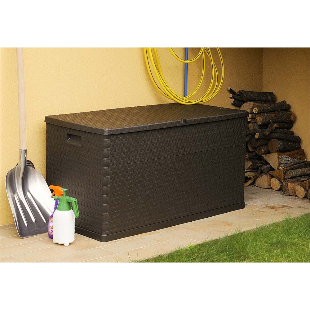 Rattan Kahverengi Bahçe Depolama Dolabı / Sandığı