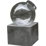 Beton Kare Altlıklı Cam Fanus