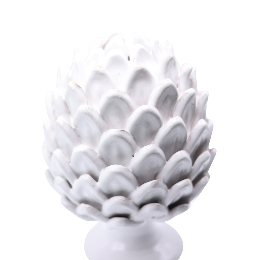 Beyaz Dekoratif Kozalak 21 cm