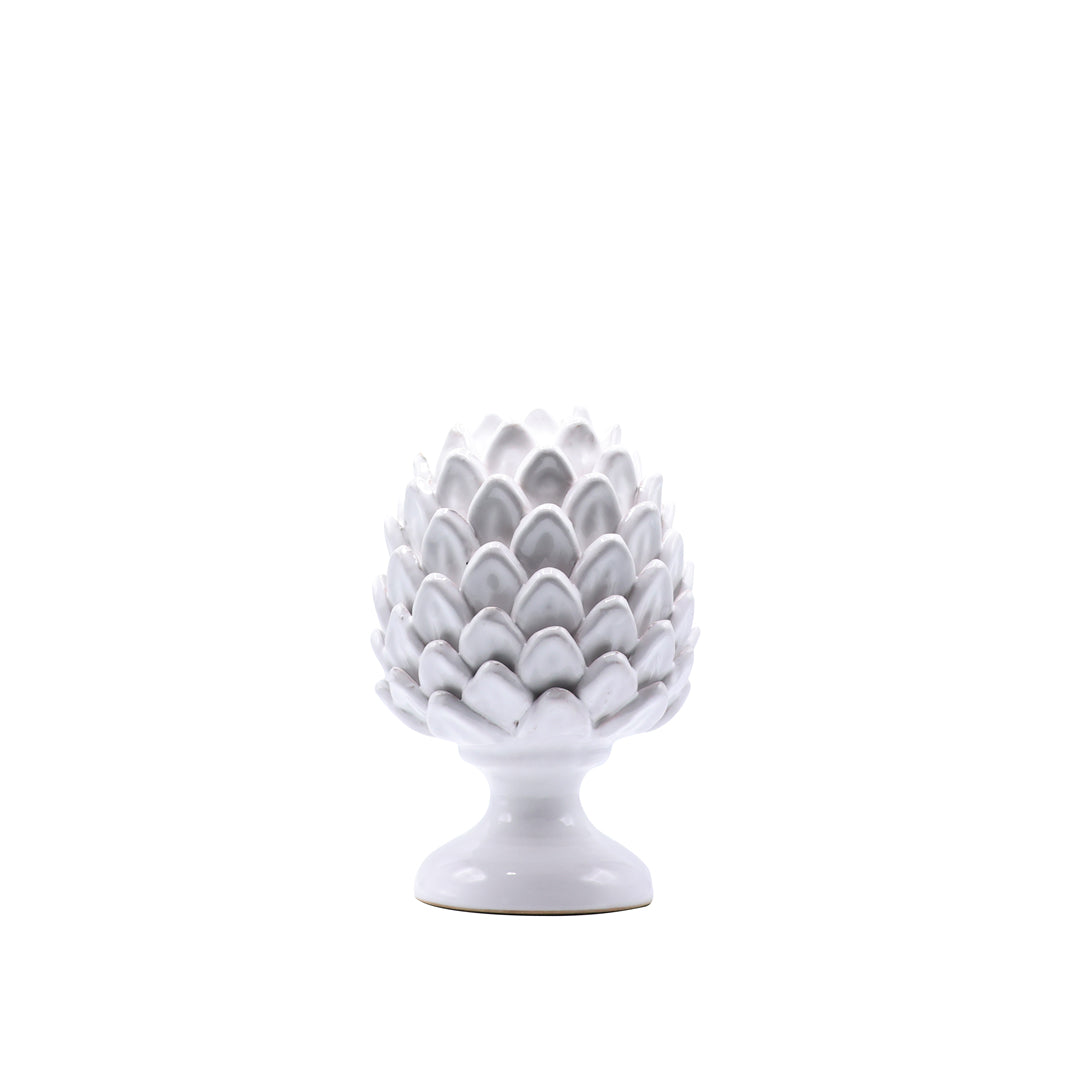 Beyaz Dekoratif Kozalak 21 cm