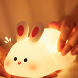 Big Face Rabbit 7 Renk Işıklı Silikon Gece Lambası