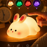 Big Face Rabbit 7 Renk Işıklı Silikon Gece Lambası