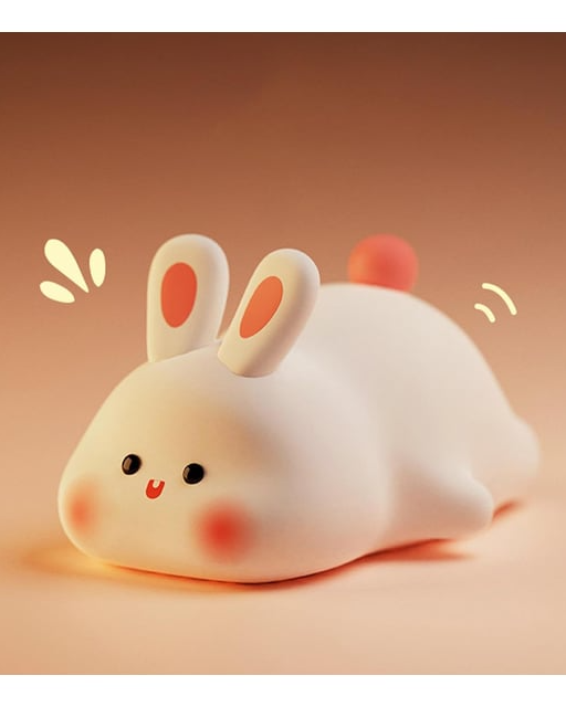 Big Face Rabbit 7 Renk Işıklı Silikon Gece Lambası