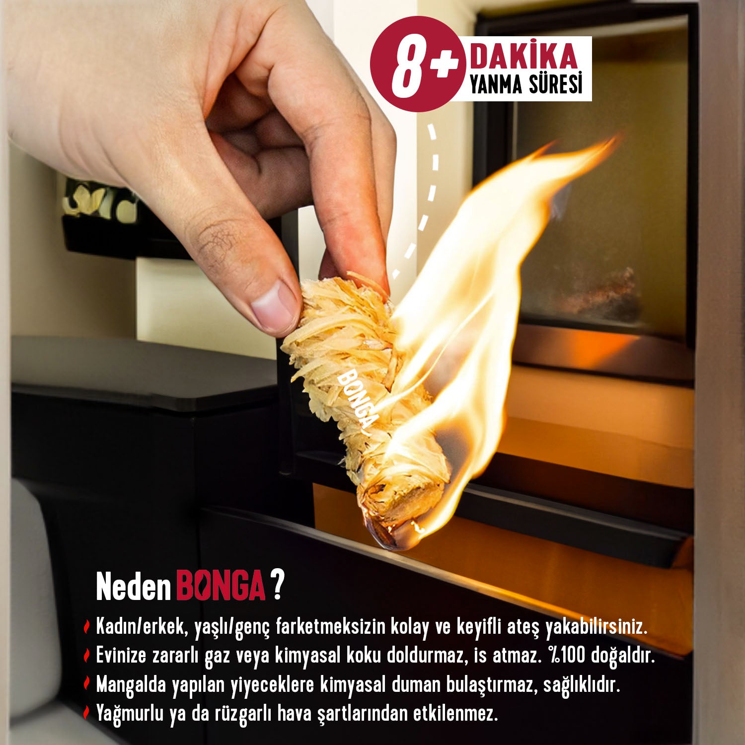 Bonga Odun Yünü Tutuşturucu – 50 Adet 700 Gr