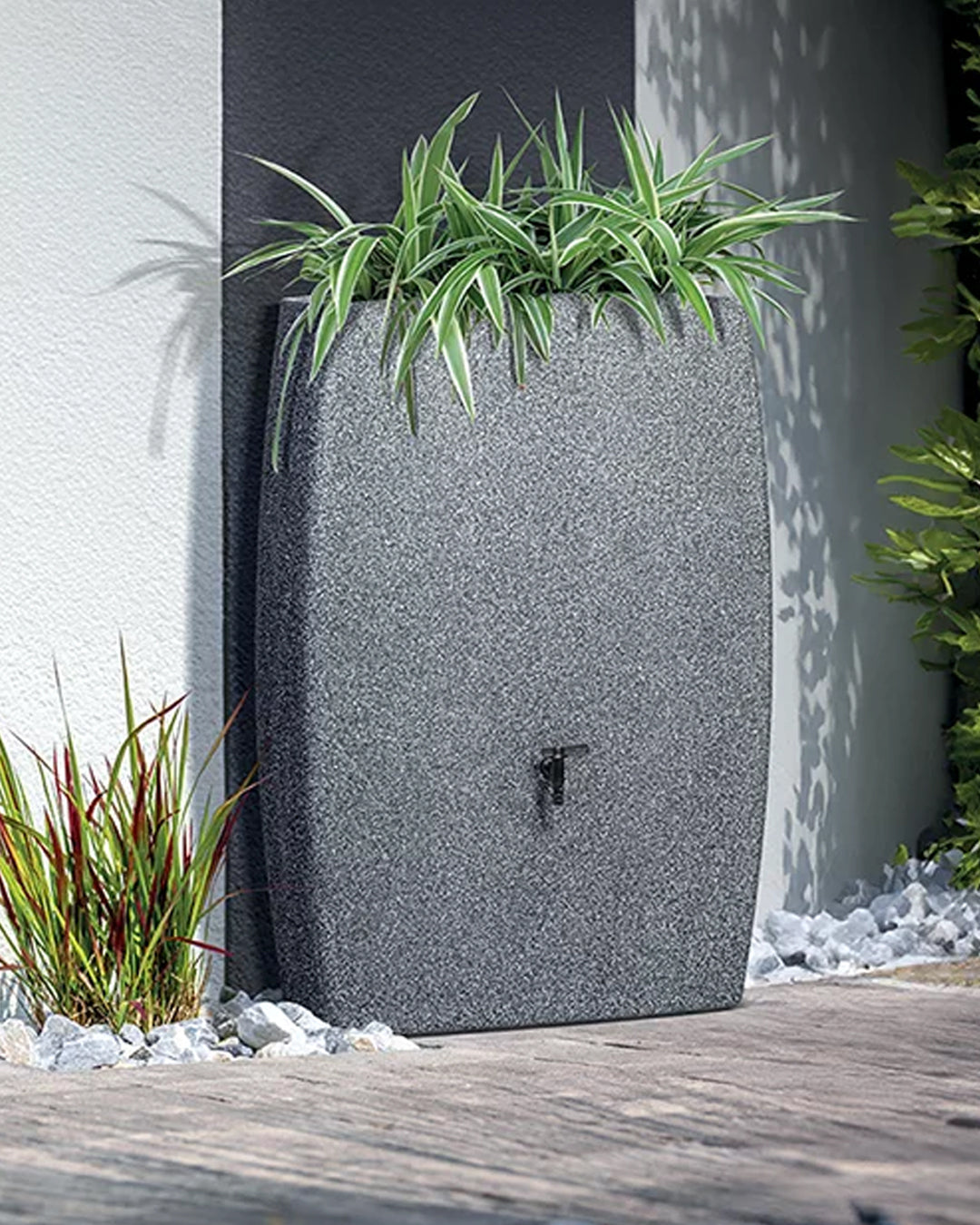 Boxy Yağmur Suyu Deposu 270 L 76.5x38x109 cm granit kumu kutu form - kompakt yağmur deposu